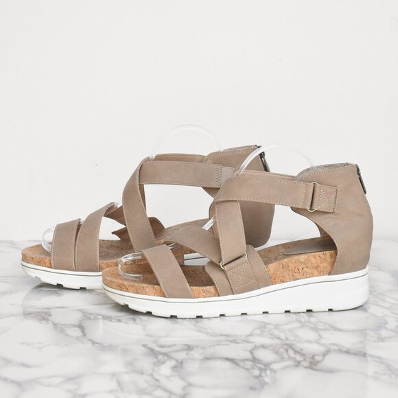 Adrienne Vittadini Sport Cables Platform Sandal Wedge Taupe Size 9.5 - Picture 3 of 8